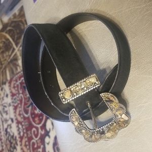 Black leather suede Fina Firenze belt